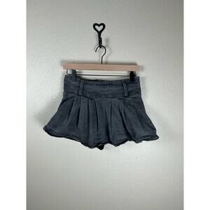 Vintage Y2K Micro Mini Skirt Size Small Skort Black Denim Skater Preppy Grunge